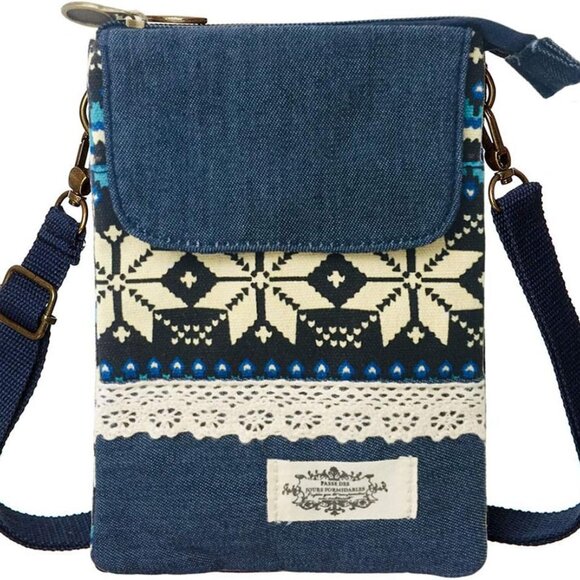 Small Crossbody Bag Canvas for Women Multiple Pockets Compact Phone Purse Travel - Picture 1 of 7
